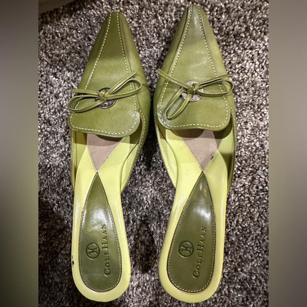 Cole Haan Women's Olive Green Slip-On Loafers